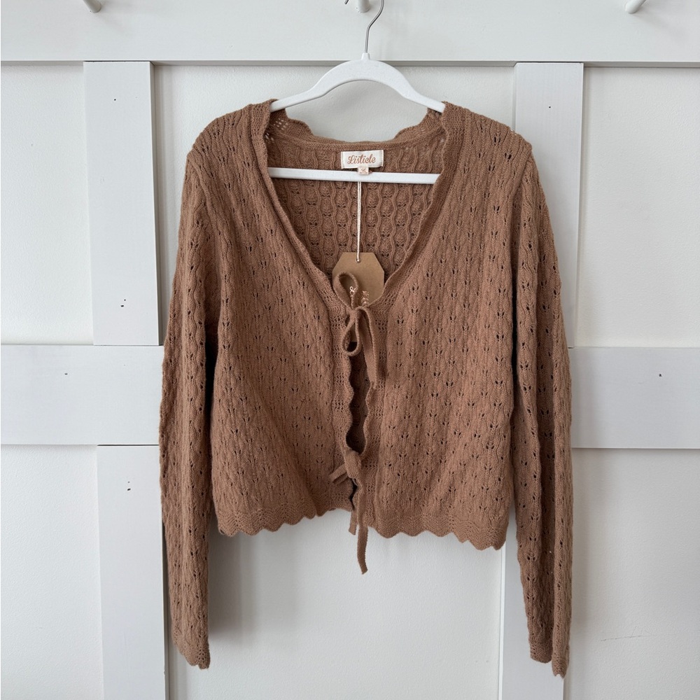 Listicle Brown Knit Cardigan Sweater